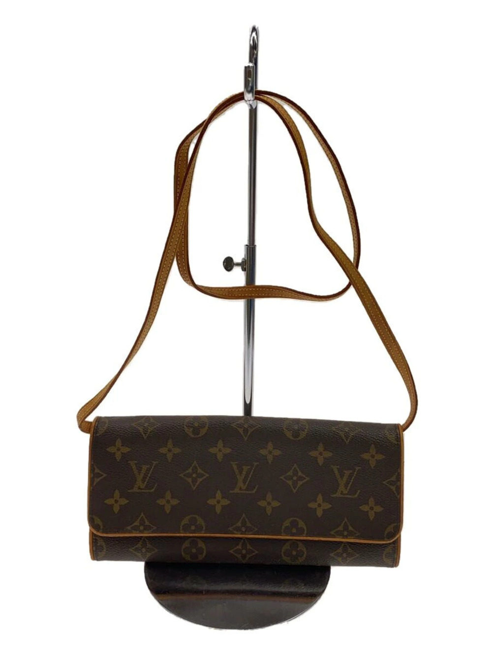 LOUIS VUITTON Pochette Twin Monogram Canvas Brown